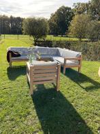 Massief teakhouten loungeset, nieuw met stevige kussens, Tuin en Terras, Ophalen, Teakhout, Loungeset, Bank