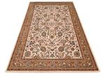 Handmade oriental wool Keshan carpet floral crème 196x292cm, Persian Perzisch vintage oosters hype, Crème, 150 tot 200 cm, 200 cm of meer