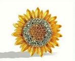 Kristallen Zonnebloem Broche - Nieuw!, Sieraden, Tassen en Uiterlijk, Broches, Ophalen of Verzenden, Nieuw, Overige materialen