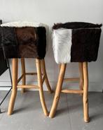 2 barkrukken of planten standaard koeien print 76cm hoog., Ophalen, Zo goed als nieuw, Hout