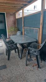 Sterke tuinset met versleten motief, Tuin en Terras, Tuinsets en Loungesets, Ophalen, Kunststof, Gebruikt, 6 zitplaatsen