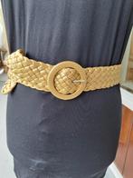 Goudkleurige Gevlochten riem. Lengte: 110 cm, breedte: 5 cm., Overige kleuren, Tailleriem, Ophalen of Verzenden, Zo goed als nieuw