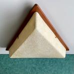 Grote Vintage 60’s Fiberglas en Teakhouten Plafonnière, Huis en Inrichting, Lampen | Plafondlampen, Ophalen of Verzenden, Gebruikt