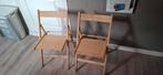 2 klapstoelen, Ophalen of Verzenden, Gebruikt, Bruin