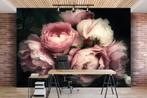 Fotobehang - Pioenrozen - Rozen - 208 x 146 cm, Ophalen of Verzenden, Minder dan 10 m², Roze
