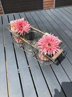 Metalen Bloemenmandje met Vaasje, Antiek en Kunst, Ophalen of Verzenden