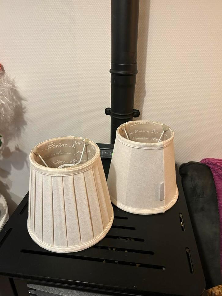Riviera Maison Lampenkappen Beige Linnen - 5 stuks, Huis en Inrichting, Lampen | Lampenkappen, Zo goed als nieuw, Minder dan 25 cm