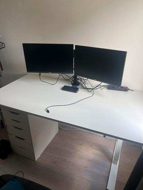 Complete werkplek: bureau + 2 Acer schermen + accessoires, Computers en Software, Monitoren, Zo goed als nieuw, 61 t/m 100 Hz