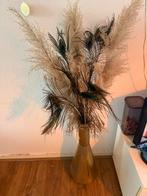 Droogbloemen boeket met pauwenveren, Overige materialen, Overige kleuren, 50 tot 75 cm, Ophalen of Verzenden