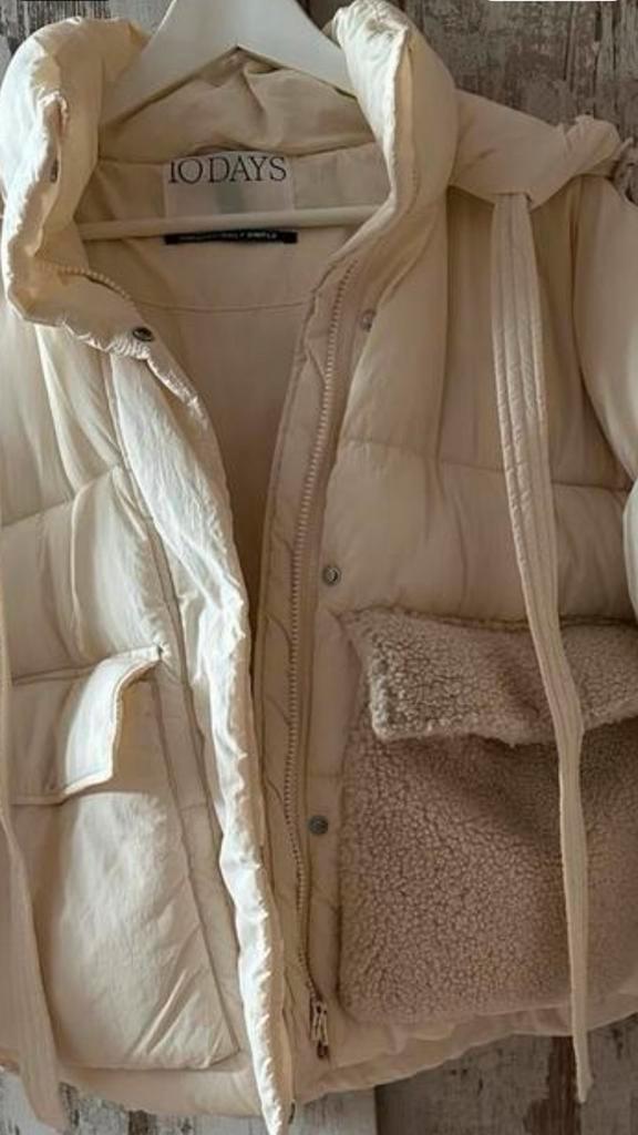 10Days Puffer Jas - Zo goed als nieuw!, Kleding | Dames, Jassen | Zomer, Zo goed als nieuw, Maat 36 (S), Beige, Ophalen