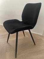 4x Bronx71 Velvet eetkamerstoelen – Zwart, in topstaat!, Huis en Inrichting, Stoelen, Ophalen, Zwart, Zacht fluwelen stof/zwart metaal