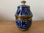 Vintage keramieken potje met deksel uit Fez (Marokko), Antiek en Kunst, Ophalen of Verzenden