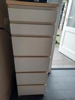 Ikea Malm witte ladekast met spiegel, Ophalen, Minder dan 50 cm, Gebruikt, 5 laden of meer