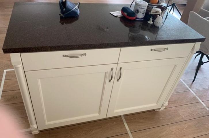 Rechthoekig keukeneiland, met lades en een bargedeelte., Huis en Inrichting, Keuken | Keukenelementen, Gebruikt, Minder dan 100 cm