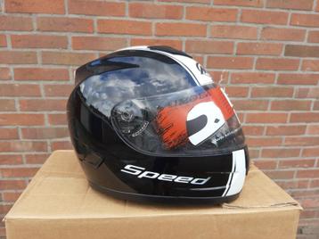 mt imola speed helm zwart wit maat XL motor scooter helm XL beschikbaar voor biedingen