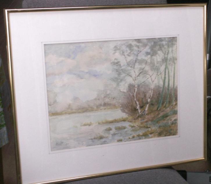 Goudkleurige kunststof lijst 61 x 51  in passe-partout glas, Huis en Inrichting, Woonaccessoires | Lijsten, Nieuw, Minder dan 50 cm