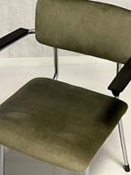 Gispen 1235 eettafelstoel vintage design eetkamerstoel groen, Huis en Inrichting, Stoelen, Metaal, Gebruikt, Overige kleuren, NL