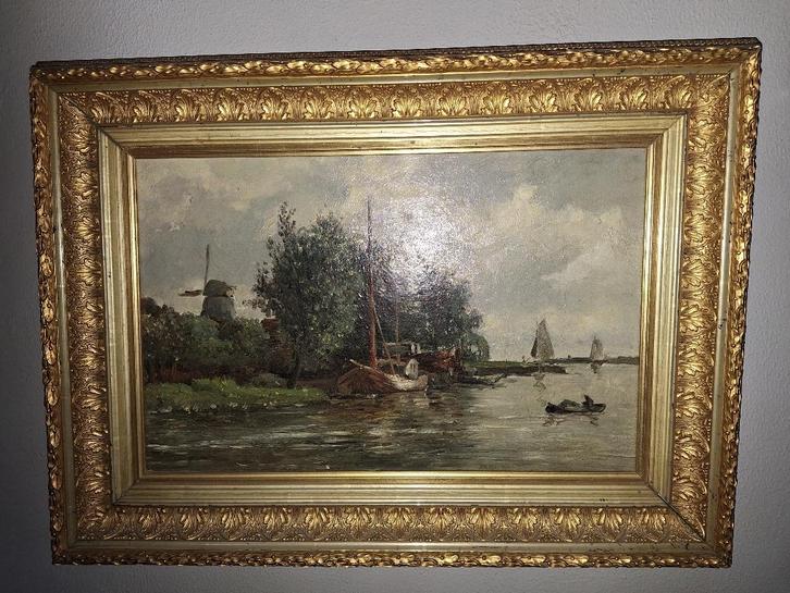 antiek olieverf schilderij Hollands, Antiek en Kunst, Kunst | Schilderijen | Klassiek, Ophalen of Verzenden
