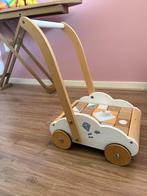Houten loopkaretje met blokken, Ophalen of Verzenden, Zo goed als nieuw, Overige typen, Met wieltjes
