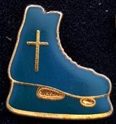 Kunstschaats pin- blauw, Verzenden, Nieuw, Transport, Speldje of Pin