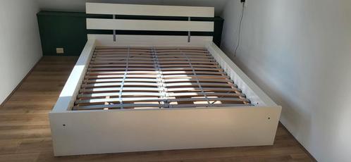 Ikea bed 160x200 incl lattenbodem, Huis en Inrichting, Slaapkamer | Bedden, Gebruikt, Tweepersoons, 160 cm, 210 cm, Hout, Wit