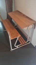 Vintage schoolbankje, opgeknapt, Ophalen, Zo goed als nieuw, Stoel(en)