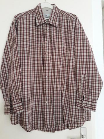 Prachtig overhemd kleine ruit kleur bordeauxrood en beige. beschikbaar voor biedingen