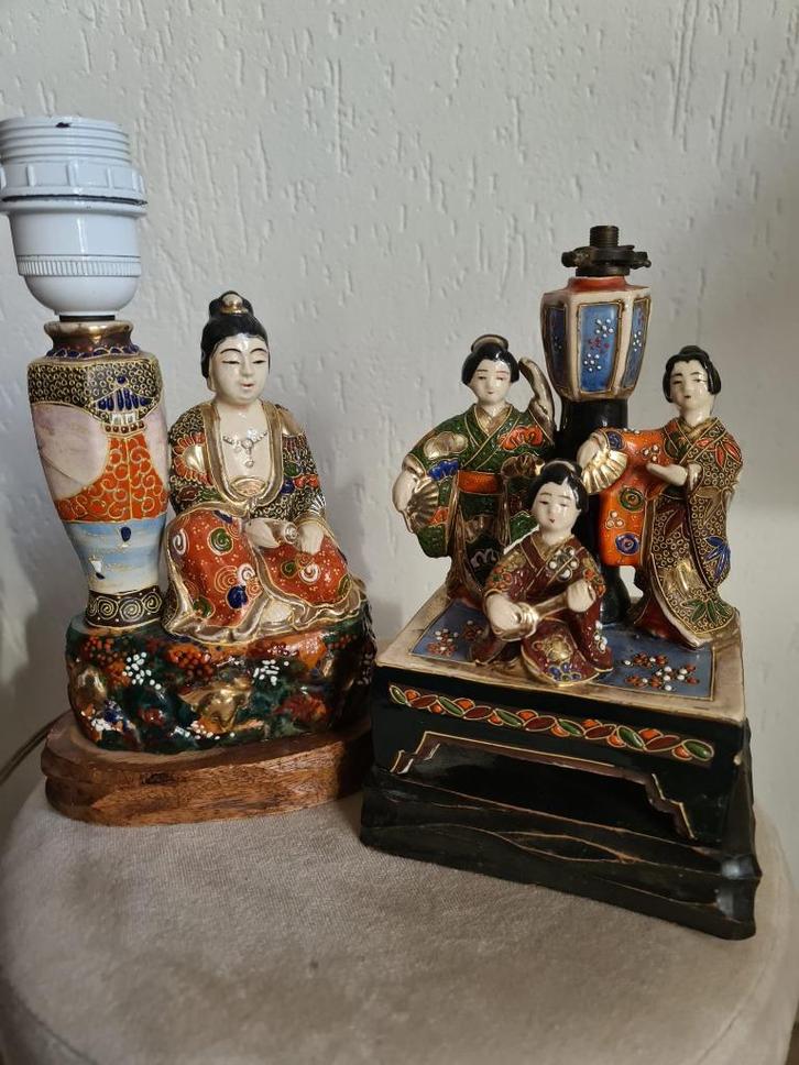 2 Satsuma lampvoeten, Antiek en Kunst, Antiek | Vazen, Ophalen of Verzenden