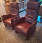 Relaxstoelen, in diverse standen., Ophalen, Gebruikt, Leer, 50 tot 75 cm