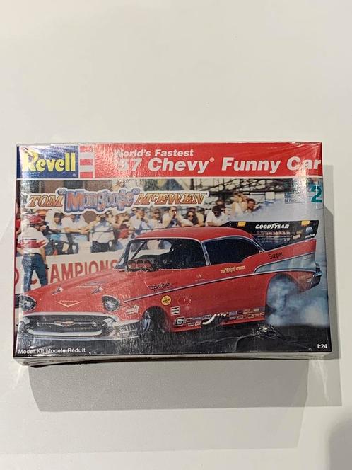 Revell ‘57 Chevy Funny Car “Mongoose” McEwen, Hobby en Vrije tijd, Modelbouw | Auto's en Voertuigen, Zo goed als nieuw, Auto, Groter dan 1:32