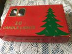 Vintage 10delige kerstverlichting kaarslampjes met knijpers, Ophalen of Verzenden, Zo goed als nieuw