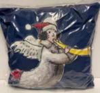 NIEUW!4 stks sierkussens 45x45, blauw/engel op fluit, €11,99, Ophalen of Verzenden, Nieuw, Blauw, Vierkant