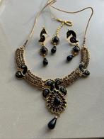 Sieraden set India pauw handgemaakt ketting oorbellen, Ophalen of Verzenden, Nieuw, Overige materialen