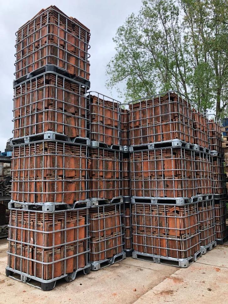 5000 Holle Mulden dakpannen rood, gesmoord en bruin., Doe-het-zelf en Verbouw, Dakpannen en Dakbedekking, Gebruikt, Dakpannen