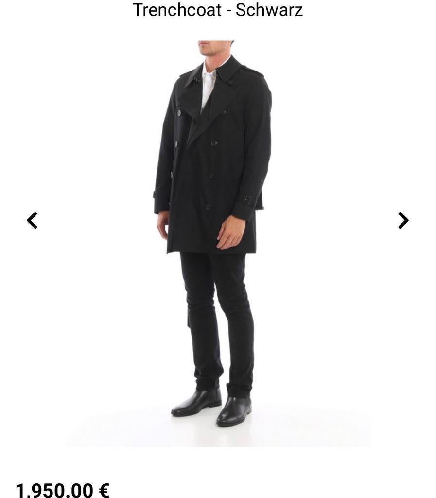Burberry trenchcoat zwart maat L, Kleding | Heren, Ophalen of Verzenden, Zo goed als nieuw, Zwart