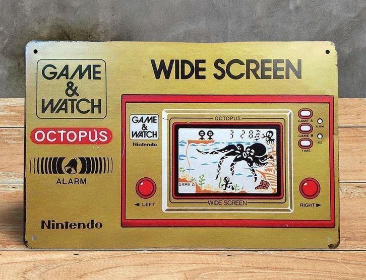 nintendo GAME AND WATCH OCTOPUS METALEN Wandbord, Spelcomputers en Games, Games | Nintendo Game Boy, Nieuw, 1 speler, Vanaf 12 jaar