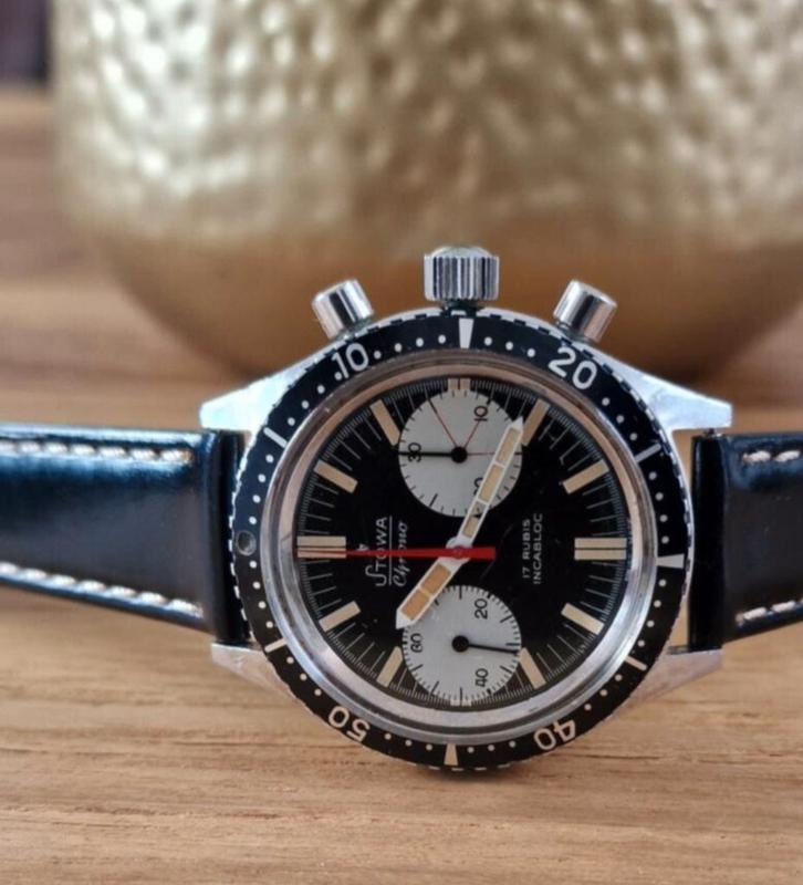 Stowa Big Eye's / Jaar 1965, Sieraden, Tassen en Uiterlijk, Horloges | Antiek, Omega, Staal, 1960 of later, Ophalen of Verzenden
