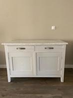 Mooi en stevig massief houten kastje met marmeren blad., Ophalen, Gebruikt, 50 tot 75 cm, 100 tot 150 cm