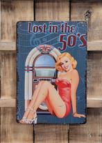 Lost in the fifties Jukebox pinup reclamebord van metaal, Info@deconoord.nl, Deco Noord, Nieuw, Ophalen of Verzenden