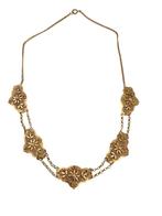 Antiek gouden schakelcollier, streekdracht Noord-Nederland., Verzenden, Goud, Ketting