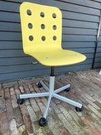 Ikea Hippe gele houten bureaustoel met gasveer en vijfpoot, Huis en Inrichting, Bureaustoelen, Ophalen, Zo goed als nieuw, Bruin