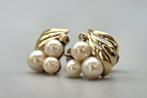 Gouden vintage oorbellen parel en diamant. 2025/814., Sieraden, Tassen en Uiterlijk, Oorbellen, Overige kleuren, ., Ophalen of Verzenden