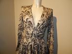 Cavalli stretch jurk vintage print zilveren glans deels IT44, Maat 38/40 (M), Overige kleuren, Verzenden, Zo goed als nieuw