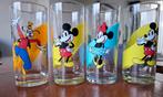 4 Disney glazen Mickey and friends, Verzamelen, Disney, Ophalen of Verzenden, Mickey Mouse, Zo goed als nieuw, Beeldje of Figuurtje