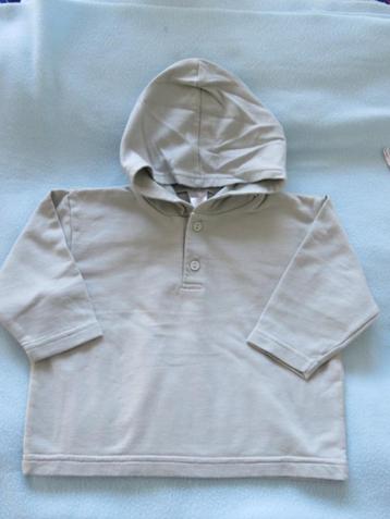 1 EURO OF GRATIS Lichtgrijze sweater met capuchon maat 86 beschikbaar voor biedingen