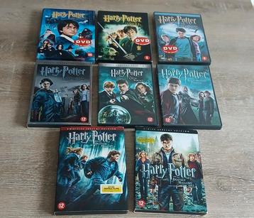 Compleet set 8 Harry potter films dvd 1 2 3 4 5 6 7.1 7.2 beschikbaar voor biedingen