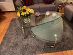 Speelse, Ruimtebesparende ovale salontafel, Huis en Inrichting, Tafels | Salontafels, Ophalen, Gebruikt, 50 tot 100 cm, Minder dan 50 cm