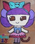 schilderij op doek gothic kitty 15, Antiek en Kunst, Ophalen