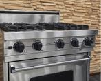 Luxe Fornuis Viking 76cm rvs 4 pits 1 GASOVEN, 60 cm of meer, Zo goed als nieuw, Energieklasse A of zuiniger, Gas