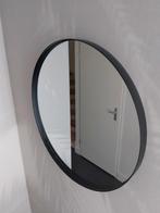Zwarte industriële metalen spiegel 50cm, Huis en Inrichting, Woonaccessoires | Spiegels, Ophalen, Rond, Zo goed als nieuw, Minder dan 100 cm